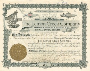 Lemon Creek Co. - Stock Certificate